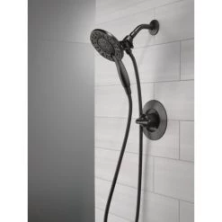 Delta Arvo Pressure Balanced Shower System with Shower Head, Hand Shower, Shower Arm, Hose, and Valve Trim -Delta Faucet Store 142840 BL I