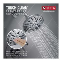 Delta Esato Monitor 14 Series Single Function Pressure Balanced Shower with 5 Setting Shower Head and Included Rough-In Valve 8 Delta Esato Monitor 14 Series Single Function Pressure Balanced Shower with 5 Setting Shower Head and Included Rough-In Valve -Delta Faucet Store 142897 TouchCleanShowers Infographic WEB