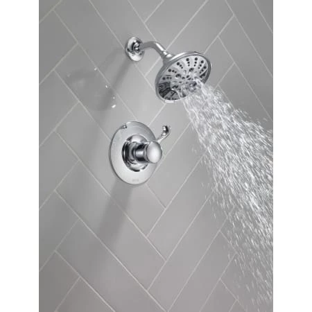 Delta Esato Monitor 14 Series Single Function Pressure Balanced Shower with 5 Setting Shower Head and Included Rough-In Valve 6 Delta Esato Monitor 14 Series Single Function Pressure Balanced Shower with 5 Setting Shower Head and Included Rough-In Valve - Image 6