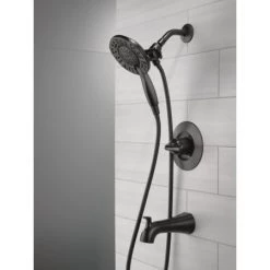 Delta Arvo Pressure Balanced Shower System with Shower Head, Hand Shower, Shower Arm, Hose, and Valve Trim -Delta Faucet Store 144840 BL I