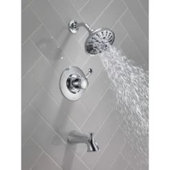 Delta Esato Monitor 14 Series Single Function Pressure Balanced Tub and Shower with 5 Setting Shower Head and Included Rough-In Valve -Delta Faucet Store 144897 WATER 02 WEB