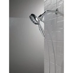 Delta Universal Showering 1.75 GPM Multi Function Hand Shower Package with SureDock Integrated Shower Arm holder - Limited Lifetime Warranty -Delta Faucet Store 54810 PK