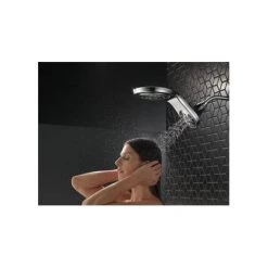 Delta HydroRain Universal Showering Components 2.5 GPM Multi Function Shower Head with Touch-Clean and H2Okinetic Technology -Delta Faucet Store 58581 25 PK MODEL WATER 13 WEB