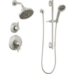 Delta Galeon Monitor 17 Series Dual Function Pressure Balanced Shower System with Integrated Volume Control, Shower Head, and Hand Shower - Includes Rough-In Valves