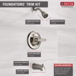 Delta Foundations Monitor 13 Series Single Function Pressure Balanced Tub and Shower Less Rough-In Valve - Limited Lifetime Warranty -Delta Faucet Store bt13410 ss 03