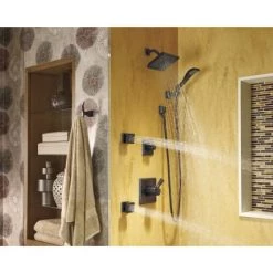 Delta 1.75 GPM Dryden Hand Shower Package - Includes Hand Shower, Holder, Hose, and Limited Lifetime Warranty -Delta Faucet Store delta 55051 overall room view in venetian bronze 663
