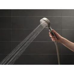 Delta Universal Showering Components 2.5 GPM Multi Function Hand Shower Package with Hose and Wall Holder -Delta Faucet Store delta 55424 running handshower in brilliance stainless 654