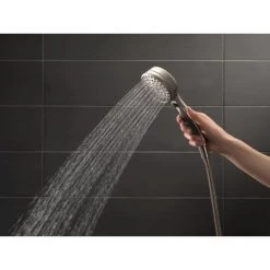 Delta Universal Showering Components 2.5 GPM Multi Function Hand Shower Package with Hose and Wall Holder -Delta Faucet Store delta 55424 running handshower in chrome 2035