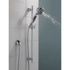 Delta 1.75 GPM Hand Shower Package - Includes Hand Shower, Slide Bar, Hose, and Limited Lifetime Warranty -Delta Faucet Store delta 57021 application shot 149