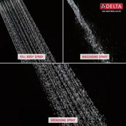 Delta 1.75 GPM Hand Shower Package - Includes Hand Shower, Slide Bar, Hose, and Limited Lifetime Warranty -Delta Faucet Store delta 57021 infographic 148