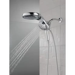Delta Universal Showering Round 2.5 GPM Multi Function 2-in1 In2ition Shower Head and Hand Shower with Touch Clean, H2Okinetic and MagnaTite Technology -Delta Faucet Store delta 58680 25 alternate 103