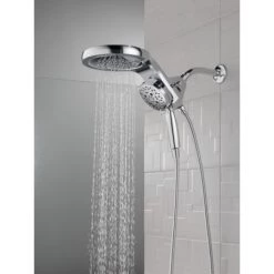 Delta Universal Showering Round 2.5 GPM Multi Function 2-in1 In2ition Shower Head and Hand Shower with Touch Clean, H2Okinetic and MagnaTite Technology -Delta Faucet Store delta 58680 25 alternate 19