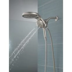 Delta Universal Showering Round 1.75 GPM Multi Function 2-in1 In2ition Shower Head and Hand Shower with Touch Clean, H2Okinetic and MagnaTite Technology -Delta Faucet Store delta 58680 alternate 16