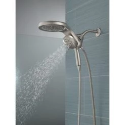 Delta Universal Showering Round 1.75 GPM Multi Function 2-in1 In2ition Shower Head and Hand Shower with Touch Clean, H2Okinetic and MagnaTite Technology -Delta Faucet Store delta 58680 alternate 47