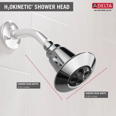 Delta 2.5 GPM 4" Wide Multi Function Shower Head with H2Okinetic Technology - Limited Lifetime Warranty 3 Delta 2.5 GPM 4" Wide Multi Function Shower Head with H2Okinetic Technology - Limited Lifetime Warranty - Image 3
