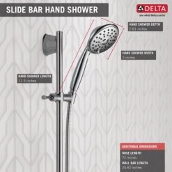 Delta Universal Showering 1.75 GPM Multi Function Hand Shower Package - Includes Slide Bar and Hose -Delta Faucet Store delta 75806 alternate image 36
