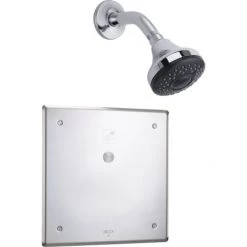 Delta Push Button Hardwire Metering Electronic Shower System with 8" Control Box and 2.5GPM Single Function Shower Head from the Commercial Series