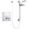 Delta Push Button Hardwire Metering Electronic Shower System with 10" Control Box Pressure Balancing Mixing Valve and Personal Hand Shower from the Commercial Series