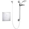 Delta Push Button Hardwire Metering Electronic Shower System with 10" Control Box Thermostatic Mixing Valve and Personal Hand Shower from the Commercial Series