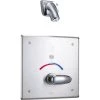 Delta Push Button Hardwire Metering Electronic Shower System with 10" Control Box Pressure Balancing Mixing Valve and Vandal Resistant Single Function Shower Head from the Commercial Series