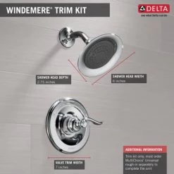 Delta Windemere Monitor 14 Series Single Function Pressure Balanced Shower Only Less Rough-In Valve - Limited Lifetime Warranty -Delta Faucet Store delta bt14296 informational diagram 117