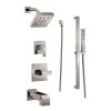 Delta Monitor 14 Series Pressure Balanced Tub and Shower System with Shower Head, Hand Shower, and Slide Bar - Includes Rough-In Valves
