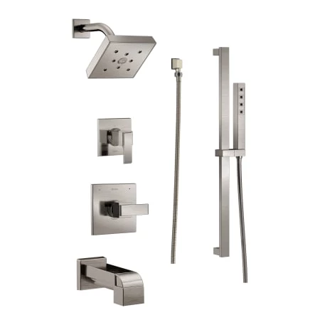 Delta Monitor 14 Series Pressure Balanced Tub and Shower System with Shower Head, Hand Shower, and Slide Bar - Includes Rough-In Valves 1 Delta Monitor 14 Series Pressure Balanced Tub and Shower System with Shower Head, Hand Shower, and Slide Bar - Includes Rough-In Valves