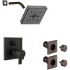 Delta Ara Pressure Balanced Shower System with Shower Head, Shower Arm, Bodysprays, Valve Trim and MultiChoice Rough-In