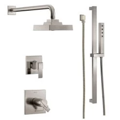 Delta TempAssure 17T Series Thermostatic Shower System with Integrated Volume Control, Shower Head, and Hand Shower - Includes Rough-In Valves