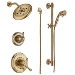 Delta Monitor 17 Series Dual Function Pressure Balanced Shower System with Integrated Volume Control, Shower Head, and Hand Shower - Includes Rough-In Valves