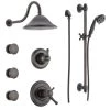 Delta TempAssure 17T Series Thermostatic Shower System with Integrated Volume Control, Shower Head, 3 Body Sprays and Hand Shower - Includes Rough-In Valves