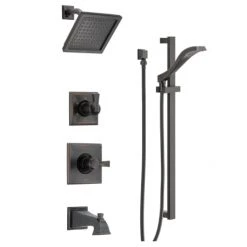 Delta Monitor 14 Series Pressure Balanced Tub and Shower System with Shower Head, Hand Shower, and Slide Bar - Includes Rough-In Valves