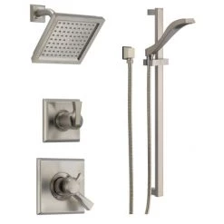 Delta Monitor 17 Series Dual Function Pressure Balanced Shower System with Integrated Volume Control, Shower Head, and Hand Shower - Includes Rough-In Valves