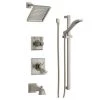Delta Monitor 17 Series Pressure Balanced Tub and Shower System with Volume Control, Shower Head, Hand Shower, and Slide Bar - Includes Rough-In Valves