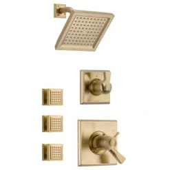 Delta TempAssure 17T Series Thermostatic Shower System with Integrated Volume Control, Shower Head, and 3 Body Sprays - Includes Rough-In Valves