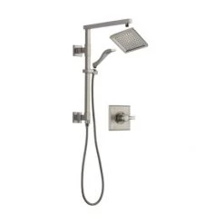 Delta Dryden Pressure Balanced Shower System with Shower Head, Hand Shower, Slide Bar, Hose, and Valve Trim