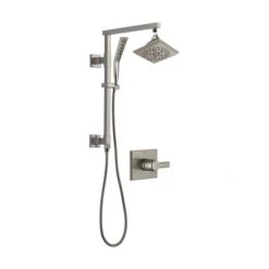 Delta Pivotal Pressure Balanced Shower System with Shower Head, Hand Shower, Slide Bar, Hose, and Valve Trim