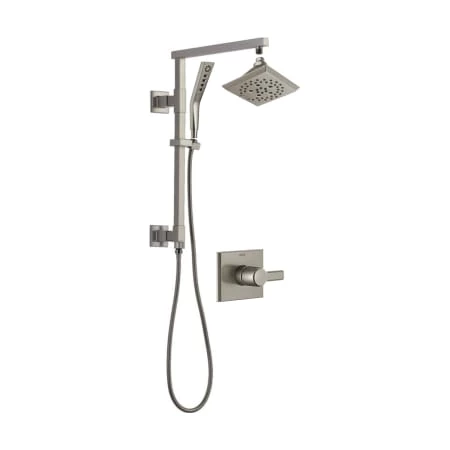 Delta Pivotal Pressure Balanced Shower System with Shower Head, Hand Shower, Slide Bar, Hose, and Valve Trim 1 Delta Pivotal Pressure Balanced Shower System with Shower Head, Hand Shower, Slide Bar, Hose, and Valve Trim