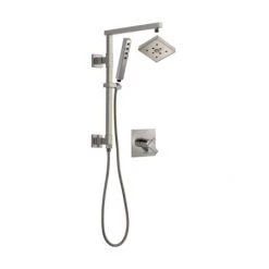Delta Ara Pressure Balanced Shower System with Shower Head, Hand Shower, Slide Bar, Hose, and Valve Trim