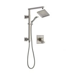 Delta Dryden Pressure Balanced Shower System with Shower Head, Hand Shower, Slide Bar, Hose, and Valve Trim