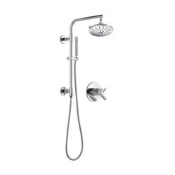 Delta Trinsic Thermostatic Shower System with Shower Head, Hand Shower, Slide Bar, Hose, and Valve Trim