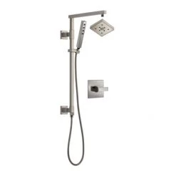 Delta Ara Pressure Balanced Shower System with Shower Head, Hand Shower, Slide Bar, Hose, and Valve Trim