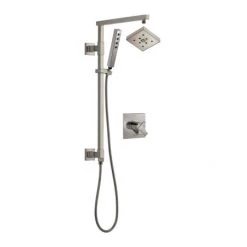 Delta Ara Pressure Balanced Shower System with Shower Head, Hand Shower, Slide Bar, Hose, and Valve Trim
