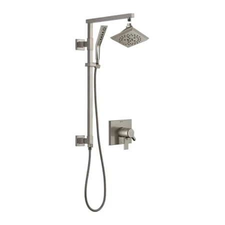 Delta Pivotal Pressure Balanced Shower System with Shower Head, Hand Shower, Slide Bar, Hose, and Valve Trim 1 Delta Pivotal Pressure Balanced Shower System with Shower Head, Hand Shower, Slide Bar, Hose, and Valve Trim
