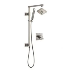 Delta Ara Thermostatic Shower System with Shower Head, Hand Shower, Slide Bar, Hose, and Valve Trim