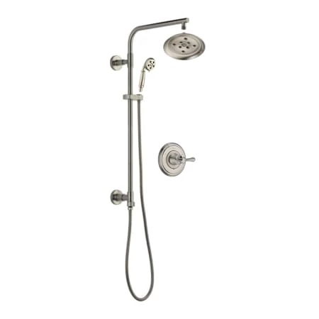 Delta Cassidy Pressure Balanced Shower System with Shower Head, Hand Shower, Slide Bar, Hose, and Valve Trim 1 Delta Cassidy Pressure Balanced Shower System with Shower Head, Hand Shower, Slide Bar, Hose, and Valve Trim