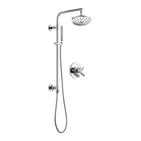 Delta Trinsic Pressure Balanced Shower System with Shower Head, Hand Shower, Slide Bar, Hose, and Valve Trim 1 Delta Trinsic Pressure Balanced Shower System with Shower Head, Hand Shower, Slide Bar, Hose, and Valve Trim