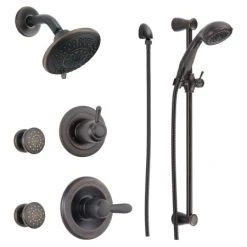 Delta Monitor 14 Series Single Function Pressure Balanced Shower System with Shower Head, 2 Body Sprays and Hand Shower - Includes Rough-In Valves
