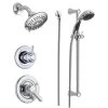 Delta Monitor 17 Series Dual Function Pressure Balanced Shower System with Integrated Volume Control, Shower Head, and Hand Shower - Includes Rough-In Valves