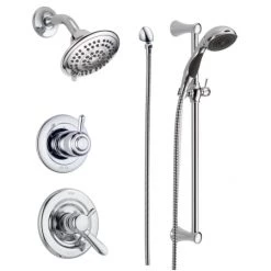 Delta Monitor 17 Series Dual Function Pressure Balanced Shower System with Integrated Volume Control, Shower Head, and Hand Shower - Includes Rough-In Valves